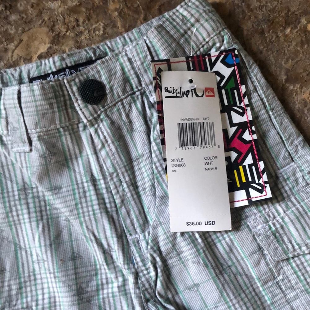 Quicksilver plaid shorts size 12 month